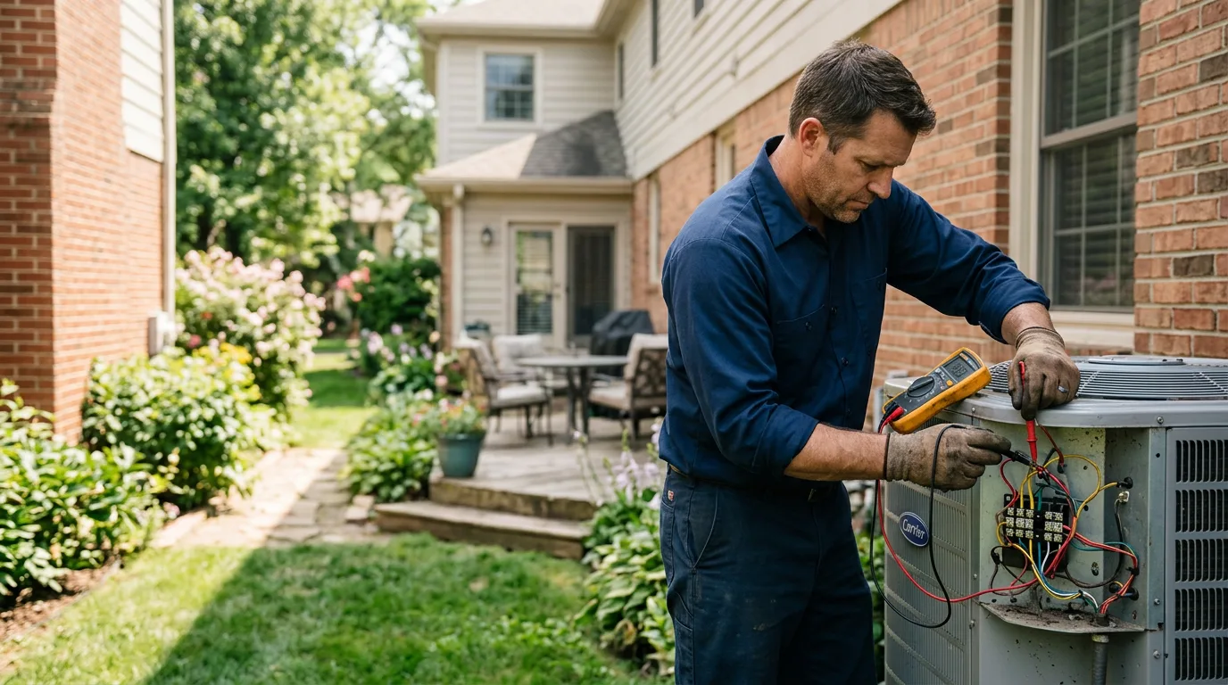HVAC technician working near Stafford, NY